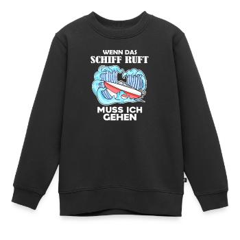 Boote Motorboot Kapitän Boot Seefahrt Geschenk - Kinder Premium Organic Sweatshirt - Schwarz - Vorne - AI Model Kid Female (0cm)