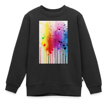 Farbspritzer und Linien - Kinder Premium Organic Sweatshirt - Schwarz - Vorne - AI Model Kid Female (0cm)