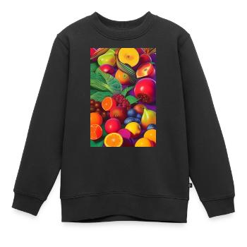 Fruit - Sweat Premium enfant bio - noir - Devant - AI Model Kid Female (0cm)