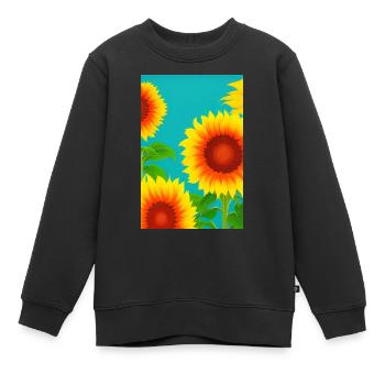 Tournesols - Sweat Premium enfant bio - noir - Devant - AI Model Kid Female (0cm)