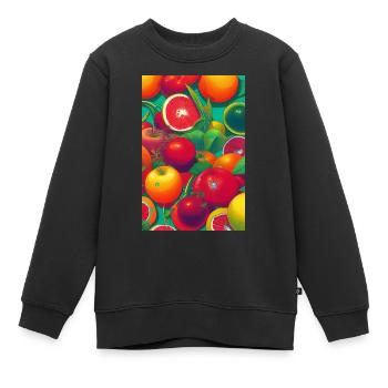 Früchte - Kinder Premium Organic Sweatshirt - Schwarz - Vorne - AI Model Kid Female (0cm)