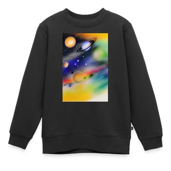Weltall und Planeten - Kinder Premium Organic Sweatshirt - Schwarz - Vorne - AI Model Kid Female (0cm)
