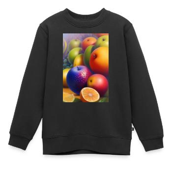 Fruit - Sweat Premium enfant bio - noir - Devant - AI Model Kid Female (0cm)