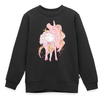 Das Einhorn und die Prinzessin: Magie und Magie - Kinder Premium Organic Sweatshirt - Schwarz - Vorne - AI Model Kid Female (0cm)