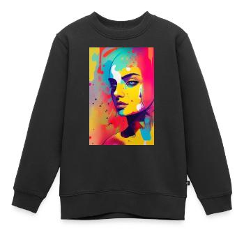 Art abstrait - Sweat Premium enfant bio - noir - Devant - AI Model Kid Female (0cm)