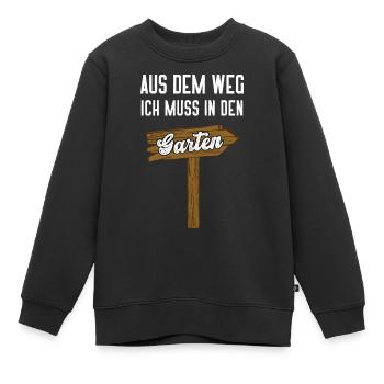 Gartenschild Gärtner Hobbygärtner Garten Arbeit - Kinder Premium Organic Sweatshirt - Schwarz - Vorne - AI Model Kid Female (0cm)