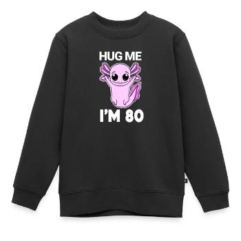 80e anniversaire - 80e anniversaire - Câlin - Sweat Premium enfant bio - noir - Devant - AI Model Kid Female (0cm)