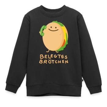 Brötchen mit Telefon - Kinder Premium Organic Sweatshirt - Schwarz - Vorne - AI Model Kid Female (0cm)