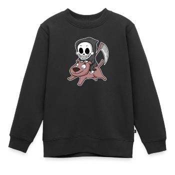 Chien Faucheur - Sweat Premium enfant bio - noir - Devant - AI Model Kid Female (0cm)
