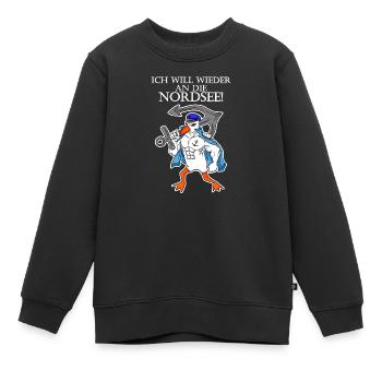 Nordsee Spruch - Kinder Premium Organic Sweatshirt - Schwarz - Vorne - AI Model Kid Female (0cm)