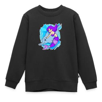 Meerjungfrau - Kinder Premium Organic Sweatshirt - Schwarz - Vorne - AI Model Kid Female (0cm)