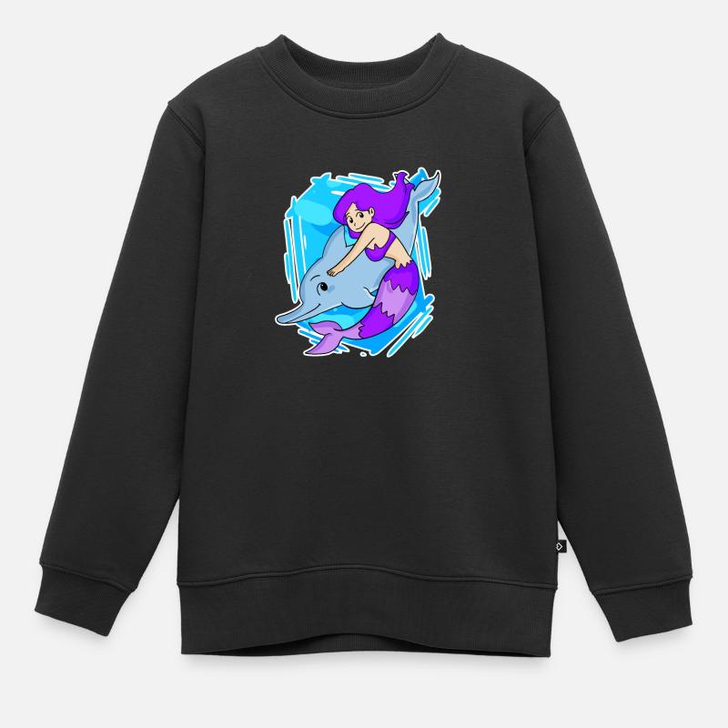Sirène - Sweat Premium enfant bio - noir