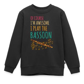 Instrument à vent en bois et instrument à vent basson - Sweat Premium enfant bio - noir - Devant - AI Model Kid Female (0cm)