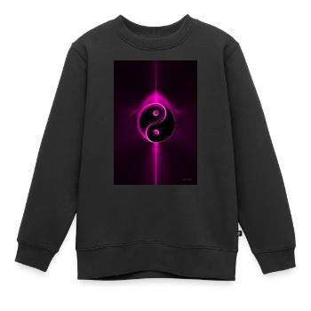 Yin Yang magenta 1 - Kinder Premium Organic Sweatshirt - Schwarz - Vorne - AI Model Kid Female (0cm)