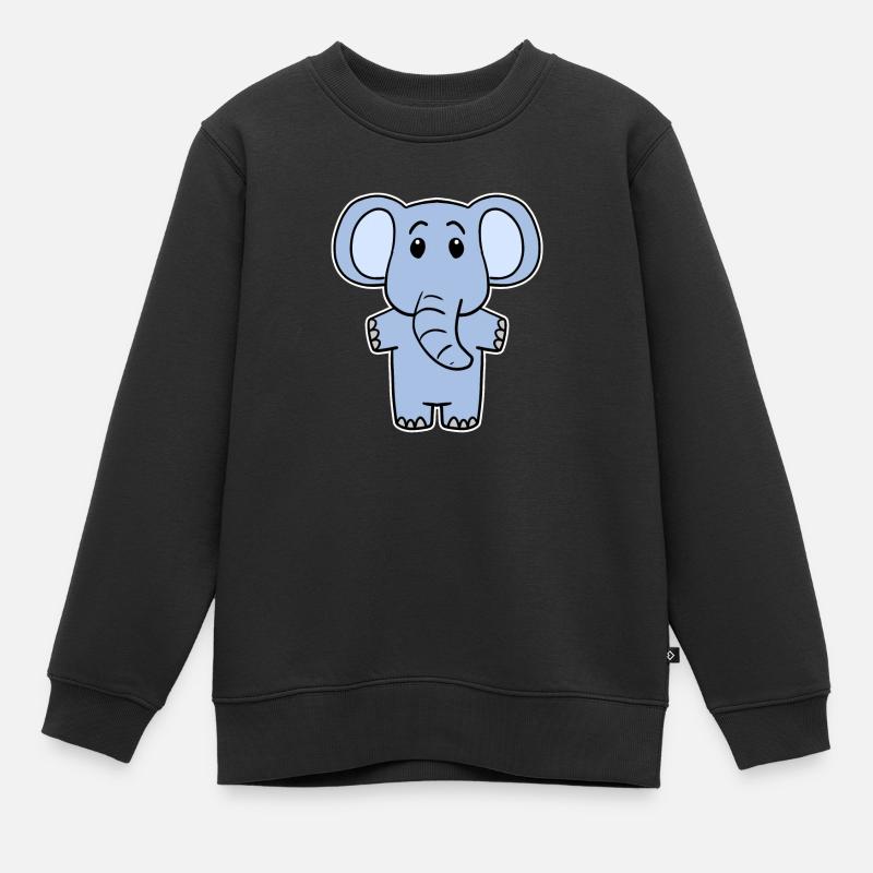 Niedlicher Kleiner Elefant - Kinder Premium Organic Sweatshirt - Schwarz