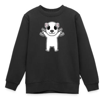 Polar Bear Dumbbell Training Strength Training Fitness - Sweat Premium enfant bio - noir - Devant - AI Model Kid Female (0cm)