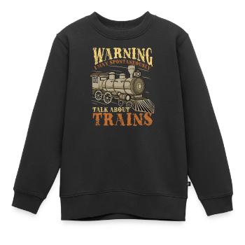 Lokomotive Zug - Kinder Premium Organic Sweatshirt - Schwarz - Vorne - AI Model Kid Female (0cm)