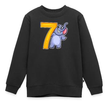 sept - 7 - Sweat Premium enfant bio - noir - Devant - AI Model Kid Female (0cm)
