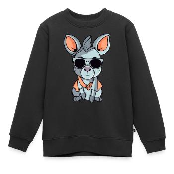 Marty der Esel - Kinder Premium Organic Sweatshirt - Schwarz - Vorne - AI Model Kid Female (0cm)