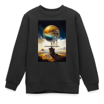 Die Welt - Kinder Premium Organic Sweatshirt - Schwarz - Vorne - AI Model Kid Female (0cm)