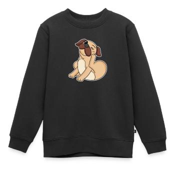 Carlin Chien Race Chien Chiens - Sweat Premium enfant bio - noir - Devant - AI Model Kid Female (0cm)