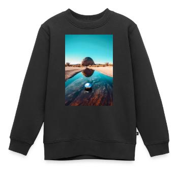 Rund - Kinder Premium Organic Sweatshirt - Schwarz - Vorne - AI Model Kid Female (0cm)