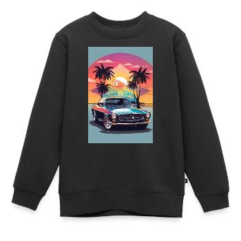 Muscle car - Sweat Premium enfant bio - noir - Devant - AI Model Kid Female (0cm)