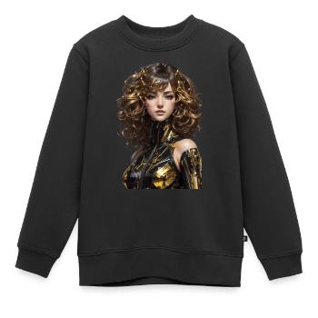 Anime - Sweat Premium enfant bio - noir - Devant - AI Model Kid Female (0cm)