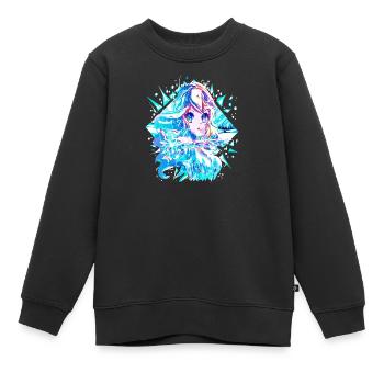 Anime Reine des neiges Princesse des glaces - Sweat Premium enfant bio - noir - Devant - AI Model Kid Female (0cm)