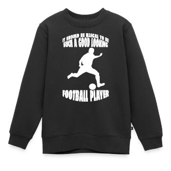 Fußballverein Fußball Fußballdesign Fußballspieler - Kinder Premium Organic Sweatshirt - Schwarz - Vorne - AI Model Kid Female (0cm)