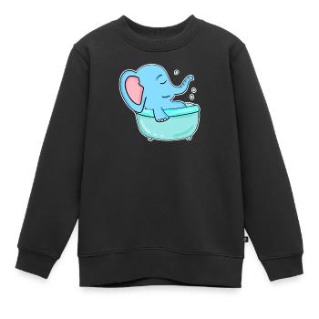 Badewanne Elefant - Kinder Premium Organic Sweatshirt - Schwarz - Vorne - AI Model Kid Female (0cm)
