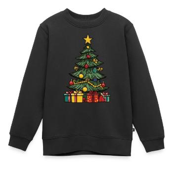 Tanne Xmas Weihnachten - Kinder Premium Organic Sweatshirt - Schwarz - Vorne - AI Model Kid Female (0cm)