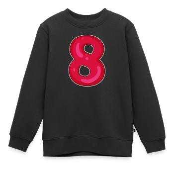 Numéro 8 Numéro Huit - Sweat Premium enfant bio - noir - Devant - AI Model Kid Female (0cm)