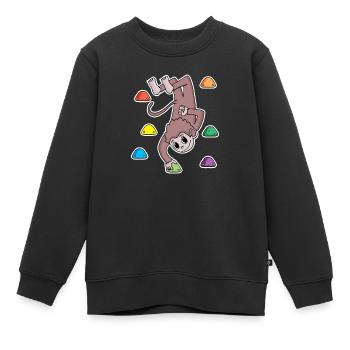 Affe Felsklettern Klettern - Kinder Premium Organic Sweatshirt - Schwarz - Vorne - AI Model Kid Female (0cm)