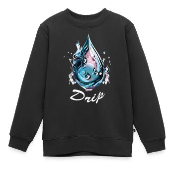 Chrom Wassertropfen - Kinder Premium Organic Sweatshirt - Schwarz - Vorne - AI Model Kid Female (0cm)