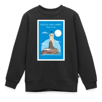 PHARE DU FOUR - Sweat Premium enfant bio - noir - Devant - AI Model Kid Female (0cm)