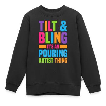 Acrylgießen Geschenke | Maler Kunst Leinwand - Kinder Premium Organic Sweatshirt - Schwarz - Vorne - AI Model Kid Female (0cm)