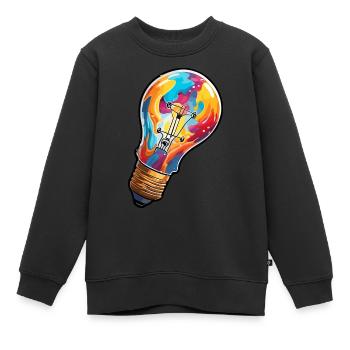 Ampoule / Ampoule / Luminosité / Lumière - Sweat Premium enfant bio - noir - Devant - AI Model Kid Female (0cm)