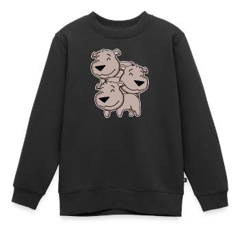 Ours brun Motif ours - Sweat Premium enfant bio - noir - Devant - AI Model Kid Female (0cm)