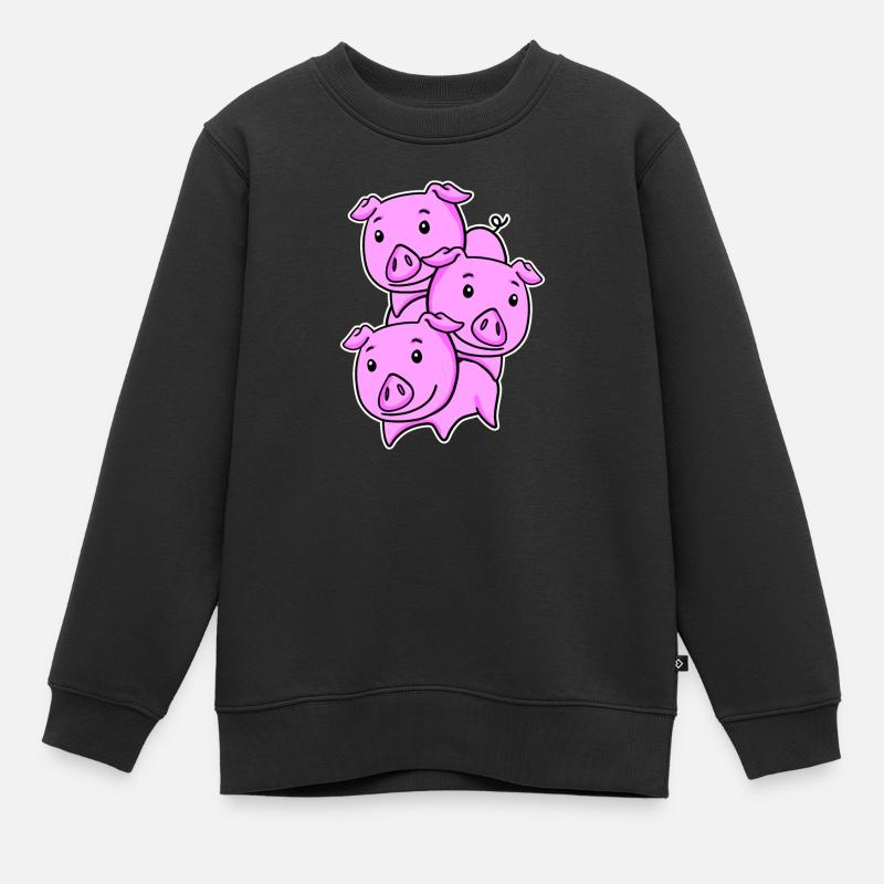 Cochons Cochon Cochon - Sweat Premium enfant bio - noir