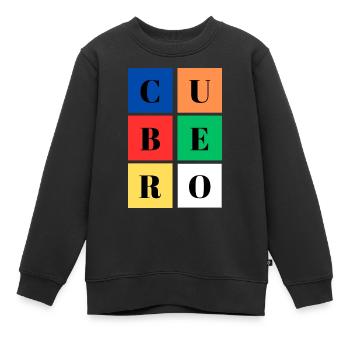 Quadratischer Eimer Farben SpeedCuber - Kinder Premium Organic Sweatshirt - Schwarz - Vorne - AI Model Kid Female (0cm)