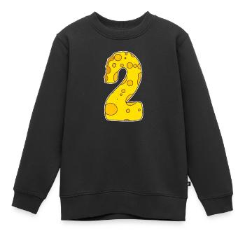 Numéro 2 - Deux - Deuxième - Sweat Premium enfant bio - noir - Devant - AI Model Kid Female (0cm)