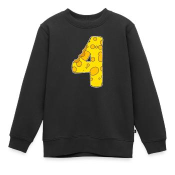 Numéros 4 - Quatre - Quatrième - Sweat Premium enfant bio - noir - Devant - AI Model Kid Female (0cm)