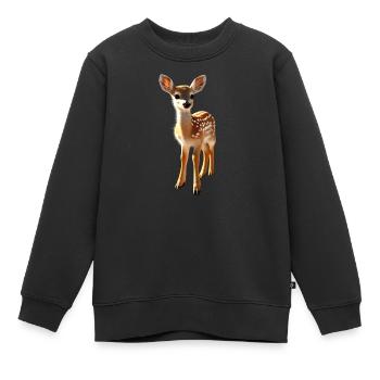 Chevreuil fauve Costume Chevreuil Cerf mignon Cerf faon - Sweat Premium enfant bio - noir - Devant - AI Model Kid Female (0cm)