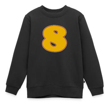 Numéro 8 Numéro Huit Motif - Sweat Premium enfant bio - noir - Devant - AI Model Kid Female (0cm)