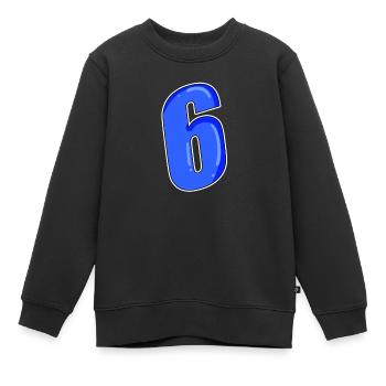 Number 6 Number - Kids Premium Organic Sweatshirt - black - Front - AI Model Kid Female (0cm)