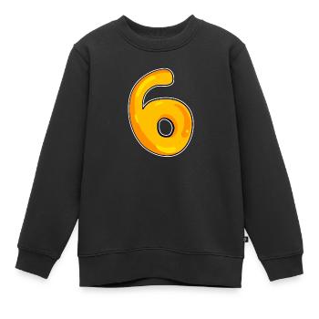 Number 6 Number - Kids Premium Organic Sweatshirt - black - Front - AI Model Kid Female (0cm)