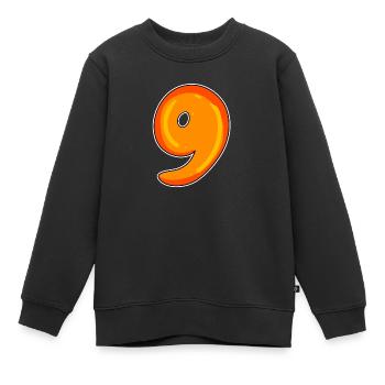 Neuf - 9 Motif - Sweat Premium enfant bio - noir - Devant - AI Model Kid Female (0cm)