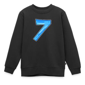 7 Zahl - Kinder Premium Organic Sweatshirt - Schwarz - Vorne - AI Model Kid Female (0cm)