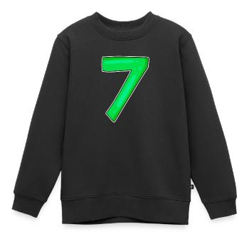 7 Number Number Green - Kids Premium Organic Sweatshirt - black - Front - AI Model Kid Female (0cm)